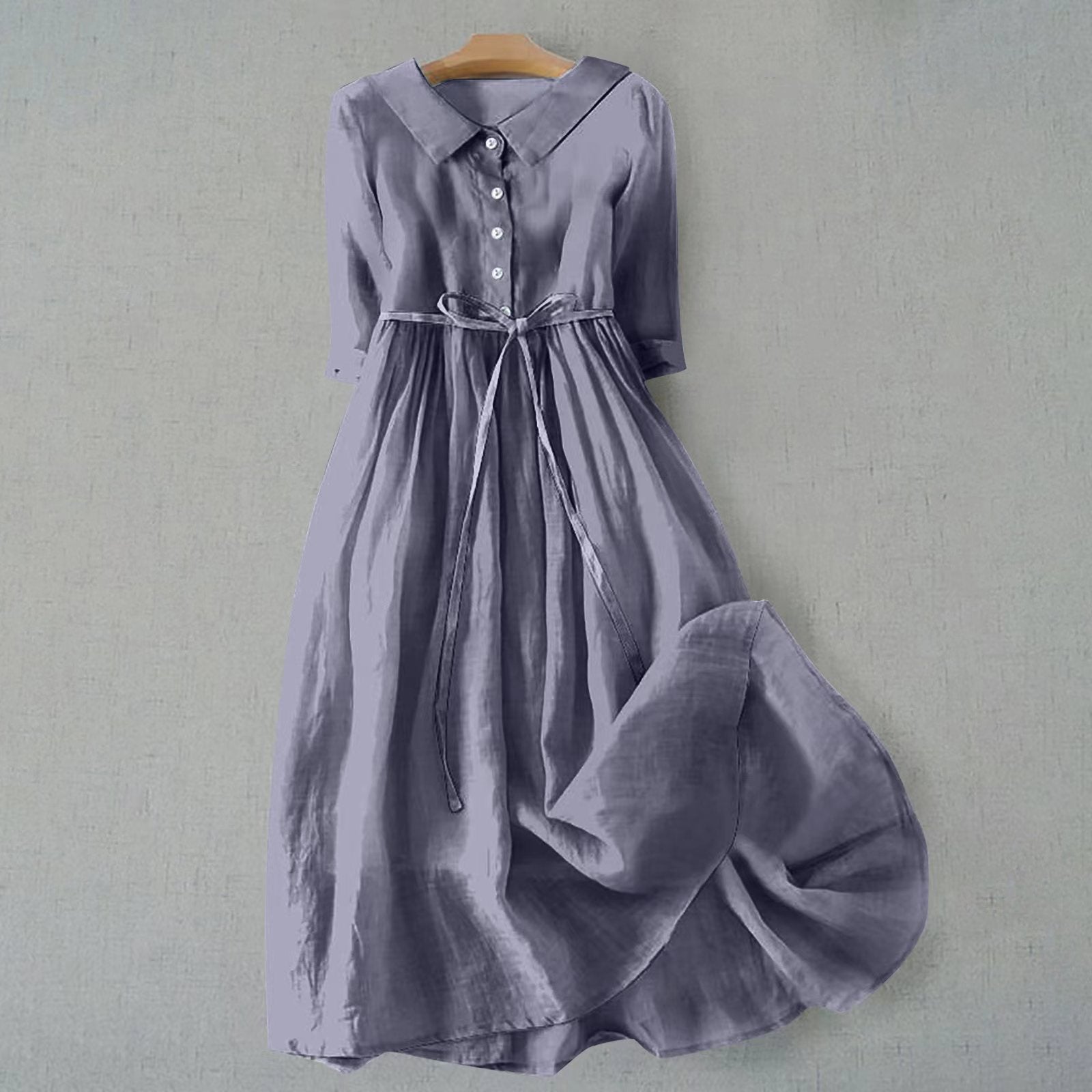 Isabella Laurent | Linen Midi Dress For Women