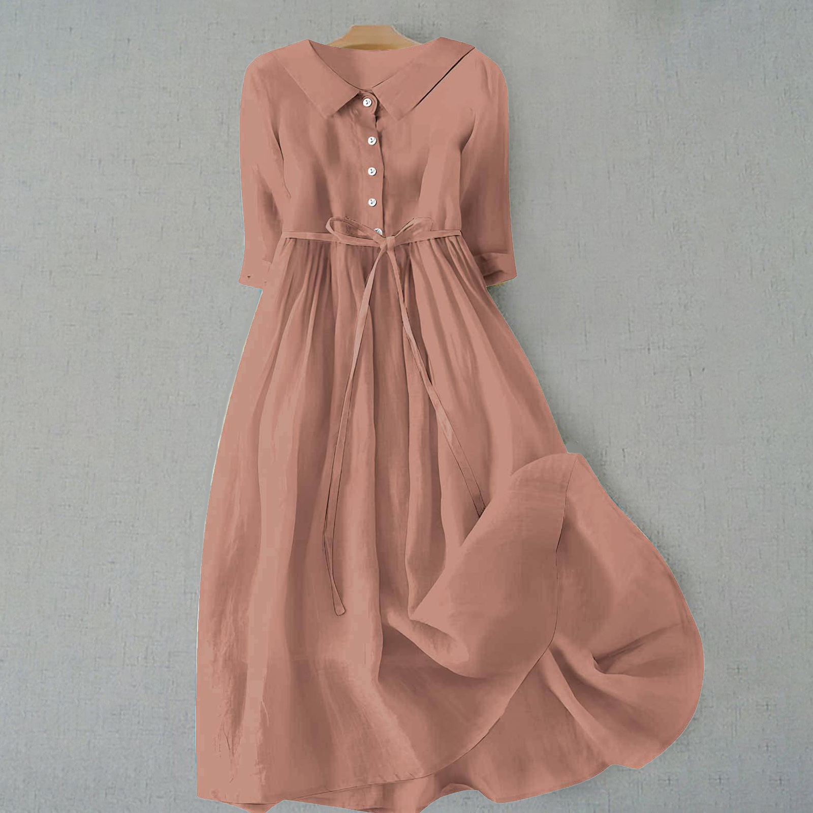 Isabella Laurent | Linen Midi Dress For Women