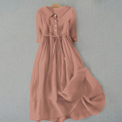 Isabella Laurent | Linen Midi Dress For Women