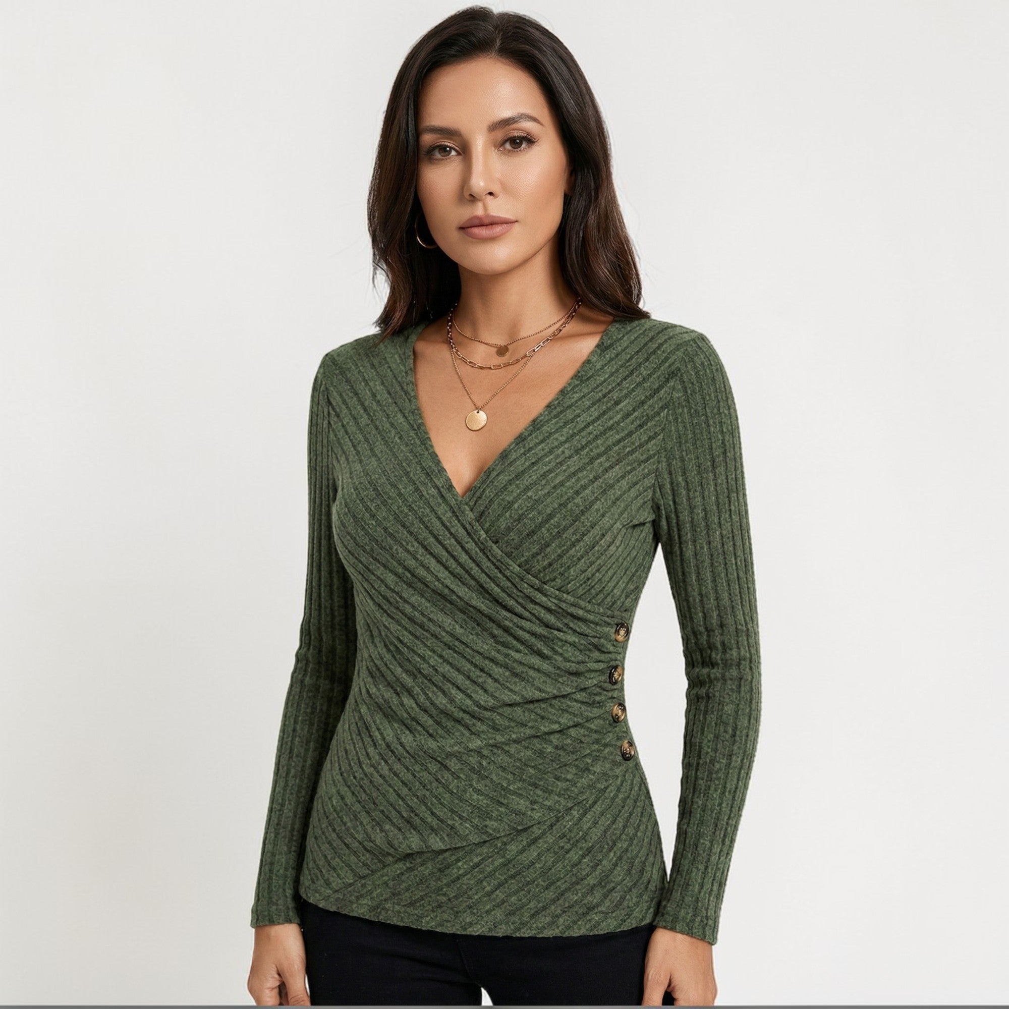 Camille Laurent | Elegant Wrap Knit Top