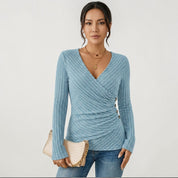 Camille Laurent | Elegant Wrap Knit Top