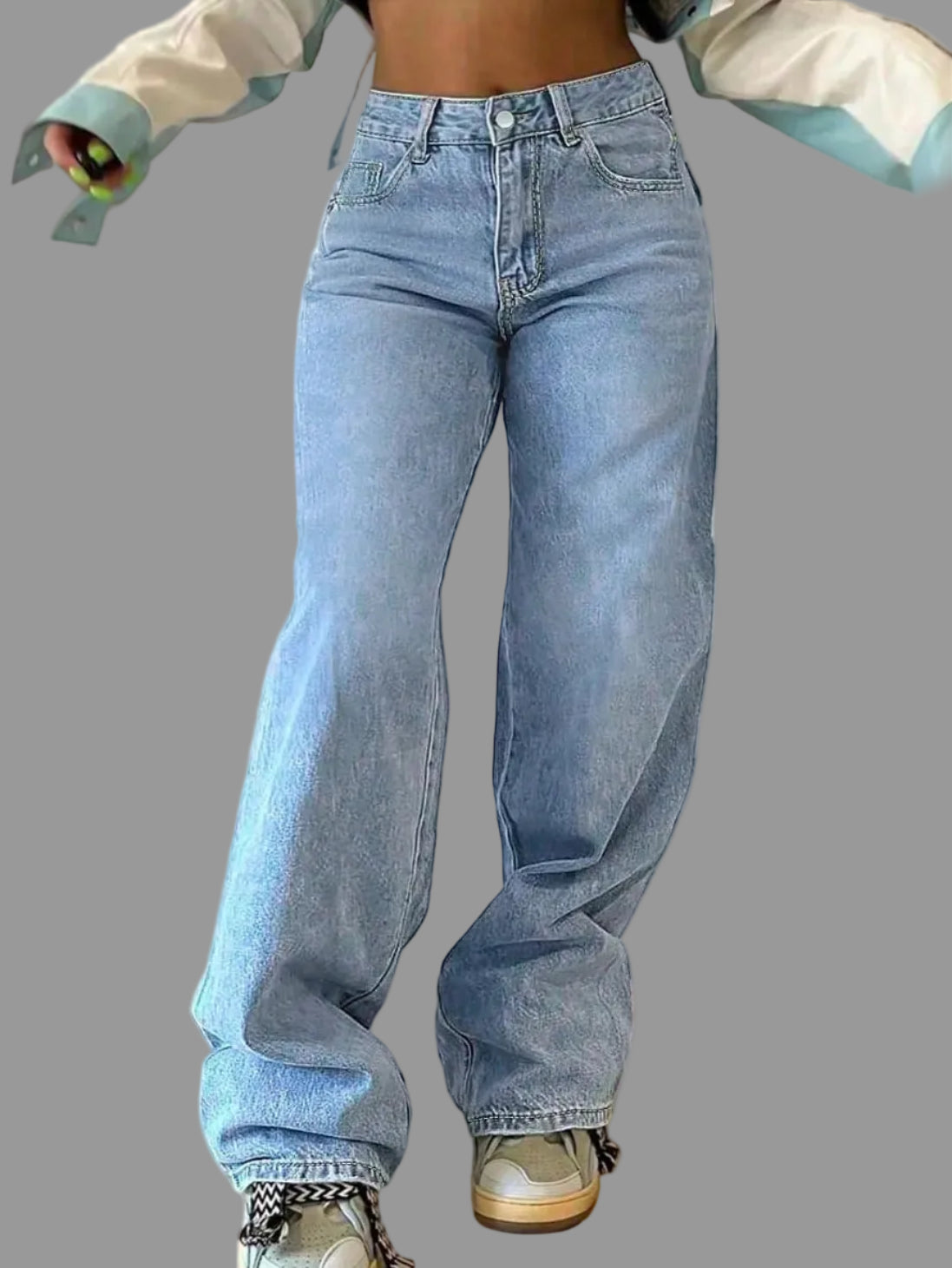 Giulia Monroe | High-Waist Wide Leg Light Wash Jeans