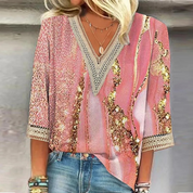Seraphina Laurent | Bohemian Sequin V-Neck Blouse For Women
