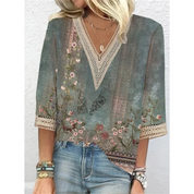 Seraphina Laurent | Bohemian Sequin V-Neck Blouse For Women