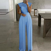 Vivienne Monroe | Elegant Lace Wide Leg Jumpsuit For Women