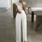 Vivienne Monroe | Elegant Lace Wide Leg Jumpsuit For Women