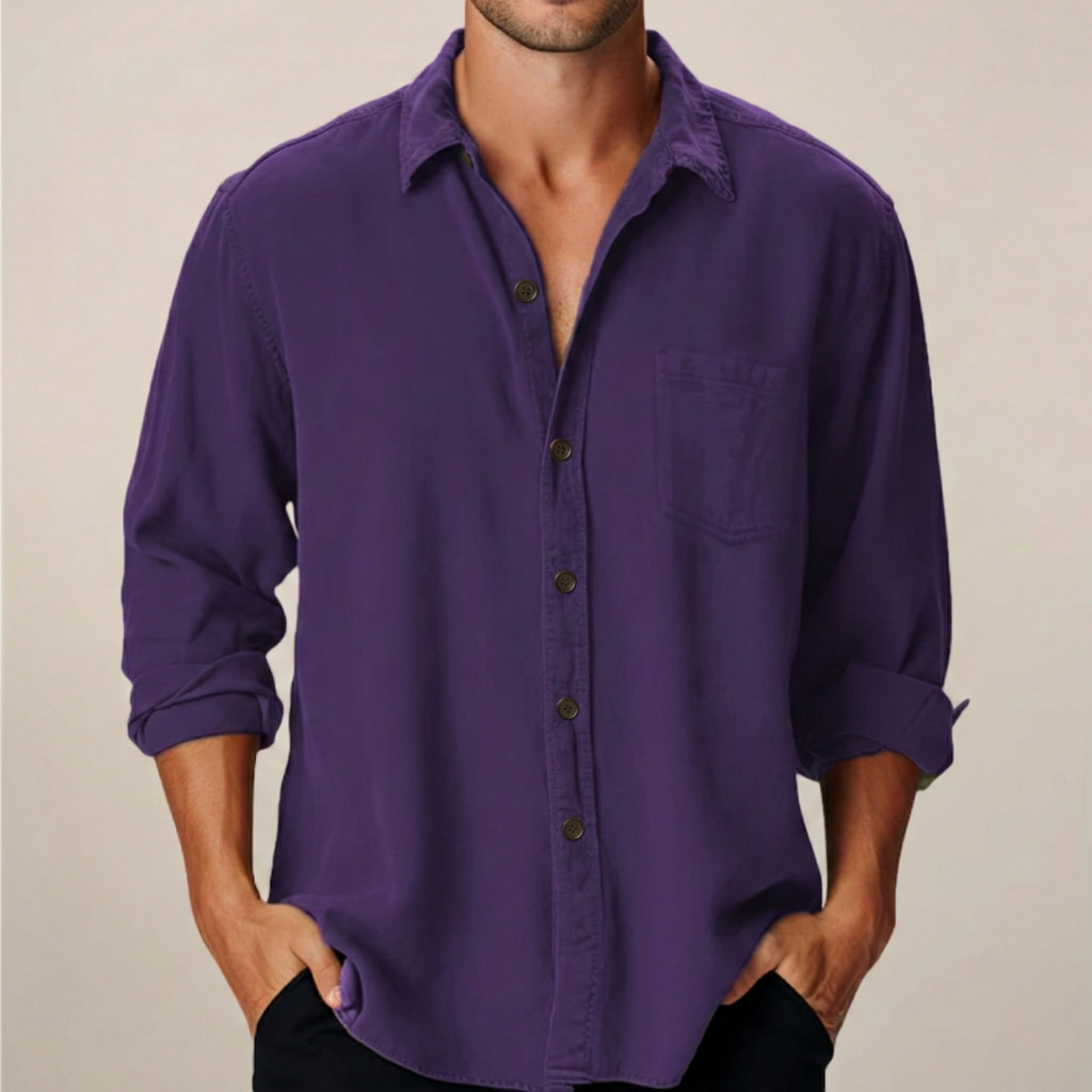Theo Harrington | Classic Linen Shirt For Men