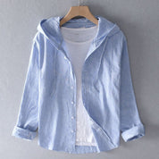 Leonardo Varese | Linen Hooded Shirt For Men