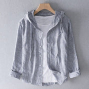 Leonardo Varese | Linen Hooded Shirt For Men