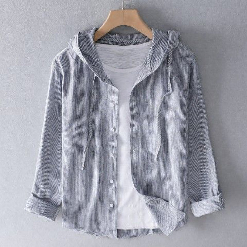 Leonardo Varese | Linen Hooded Shirt For Men