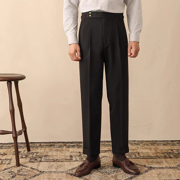 Leonardo Moretti | High-Waist Sartorial Luxe Trousers