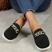 Rosalie Beaumont | Luxury Chain Detail Slip-On Sneakers For Women