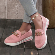 Rosalie Beaumont | Luxury Chain Detail Slip-On Sneakers For Women