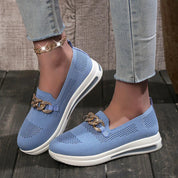 Rosalie Beaumont | Luxury Chain Detail Slip-On Sneakers For Women