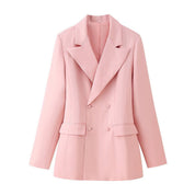 Rosalind Beaumont | Pink Double-Breasted Blazer for Women
