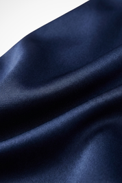 Annalise Vaudreuil | Navy Satin Halter Neck Maxi Dress
