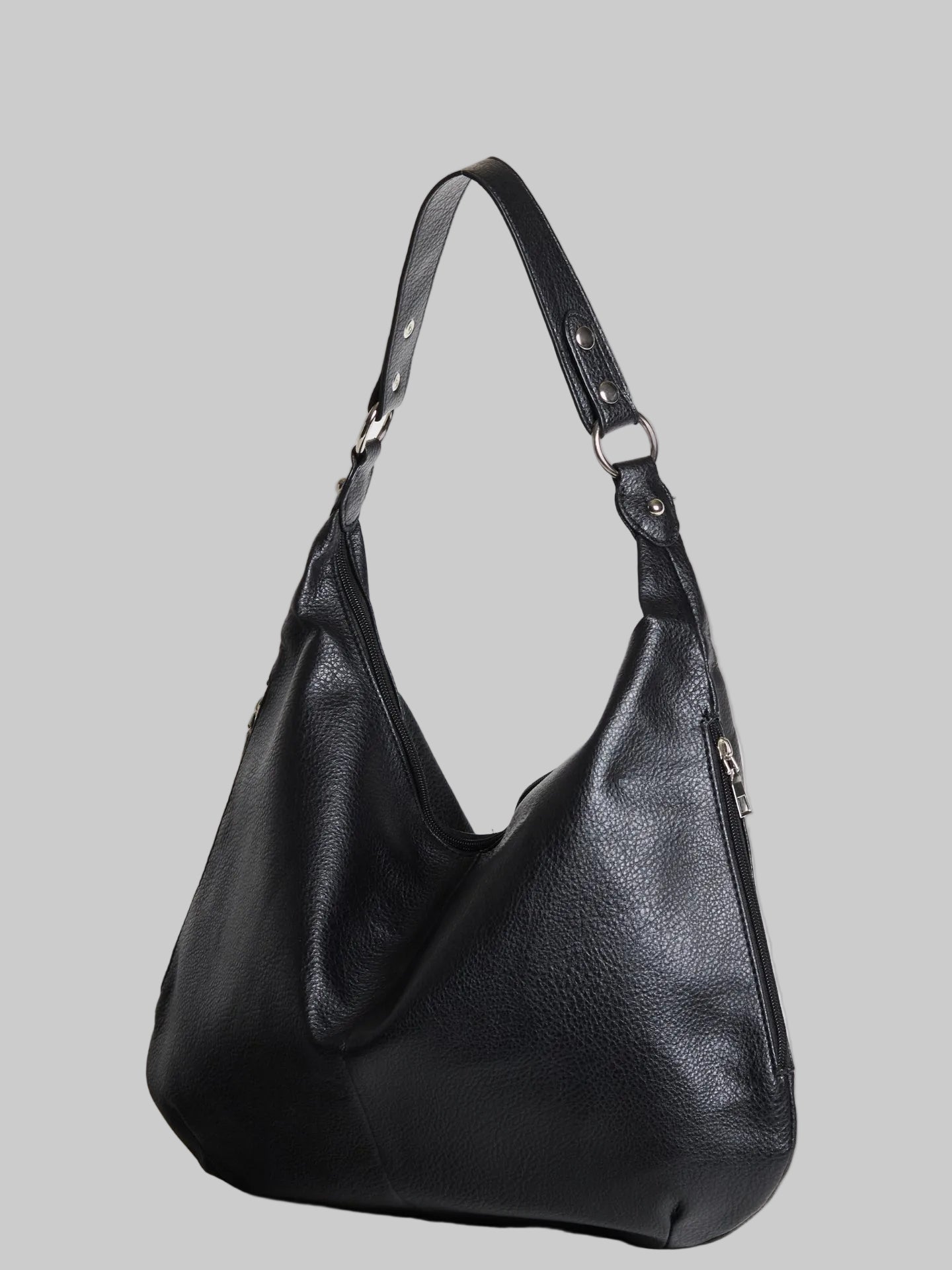 Adeline Vosburgh | Black Leather Shoulder Bag for Women