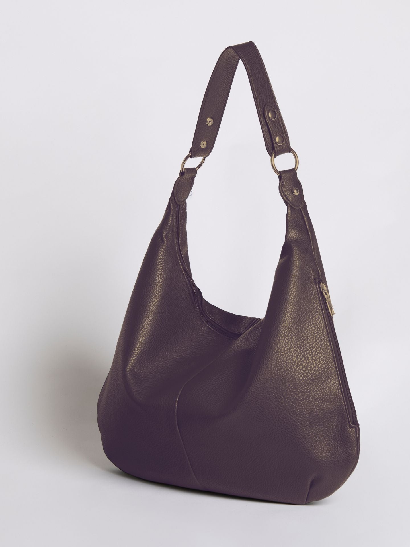 Adeline Vosburgh | Black Leather Shoulder Bag for Women