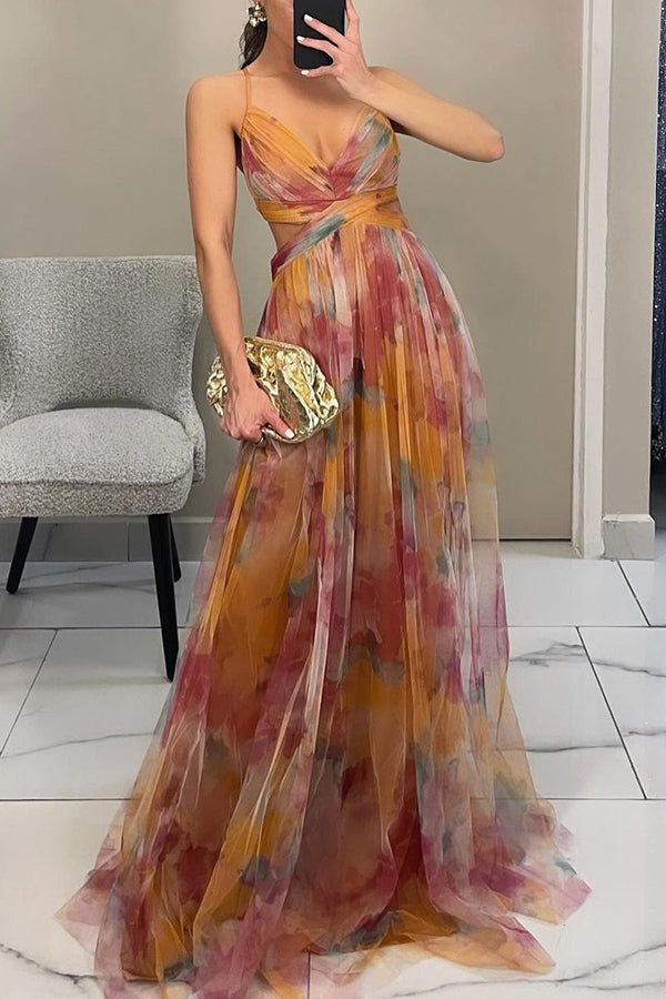 Elara Vossmont | Watercolour Floral Maxi Dress for Women