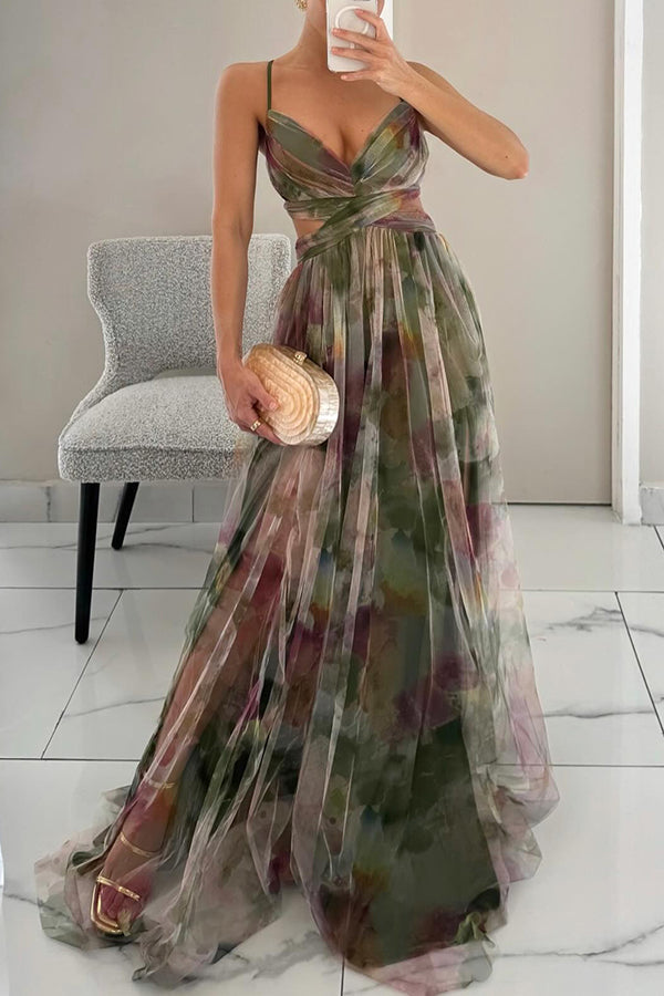 Elara Vossmont | Watercolour Floral Maxi Dress for Women