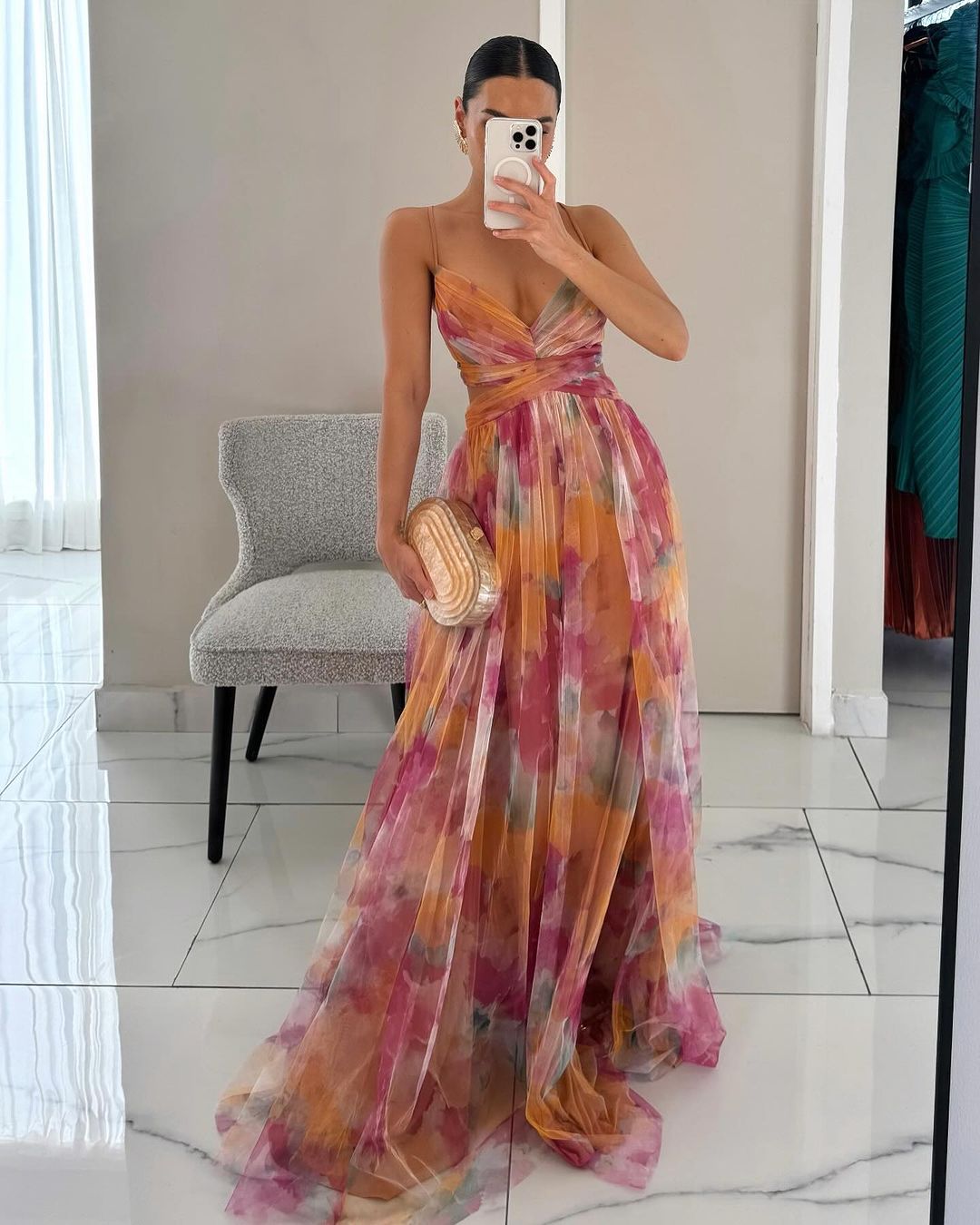 Elara Vossmont | Watercolour Floral Maxi Dress for Women