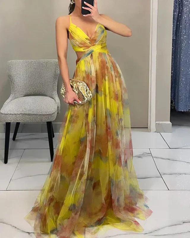 Elara Vossmont | Watercolour Floral Maxi Dress for Women