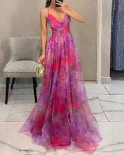 Elara Vossmont | Watercolour Floral Maxi Dress for Women