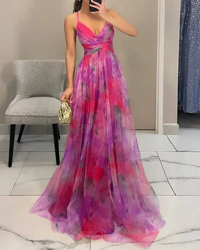 Elara Vossmont | Watercolour Floral Maxi Dress for Women