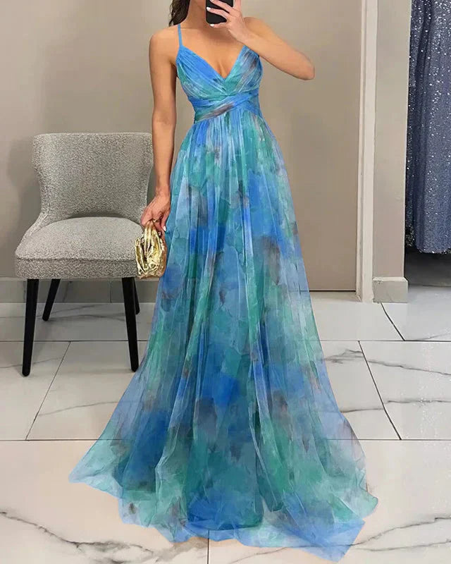 Elara Vossmont | Watercolour Floral Maxi Dress for Women