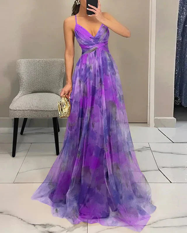 Elara Vossmont | Watercolour Floral Maxi Dress for Women
