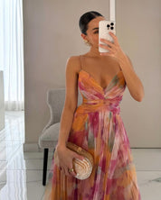 Elara Vossmont | Watercolour Floral Maxi Dress for Women