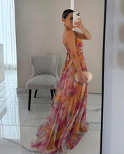 Elara Vossmont | Watercolour Floral Maxi Dress for Women