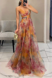 Elara Vossmont | Watercolour Floral Maxi Dress for Women
