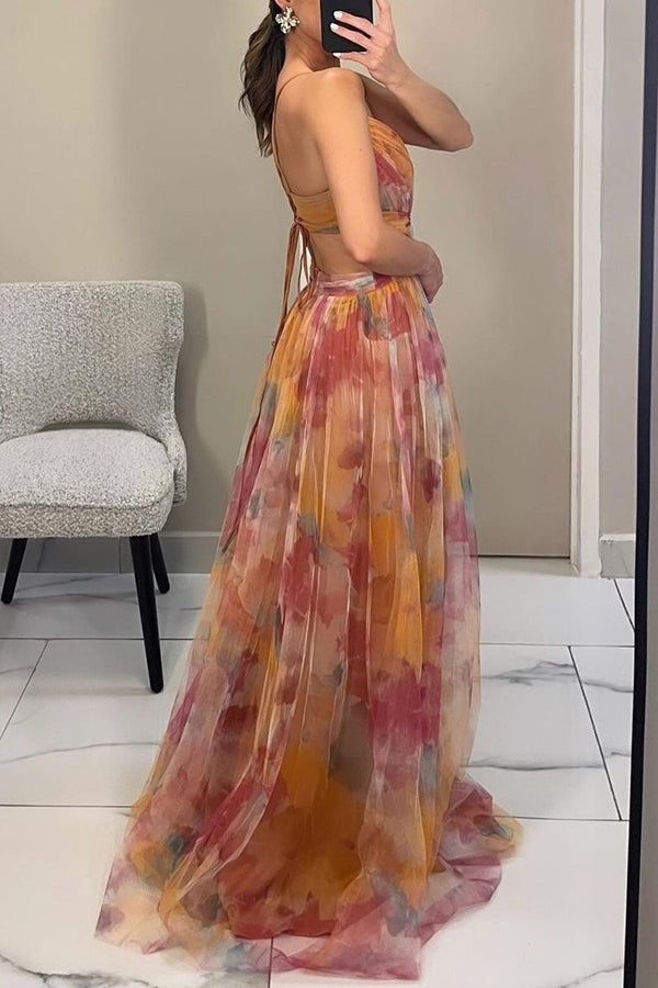 Elara Vossmont | Watercolour Floral Maxi Dress for Women