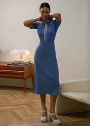Isabelle Laurent | Ribbed Midi Knit Dress For Women