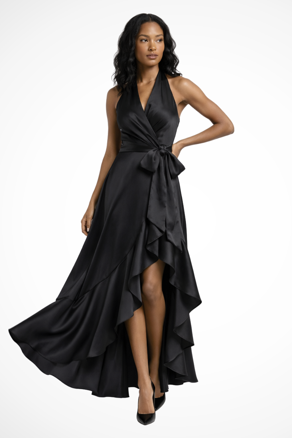 Isabelle Laurent | Satin Halter Maxi Dress For Women