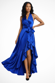 Isabelle Laurent | Satin Halter Maxi Dress For Women