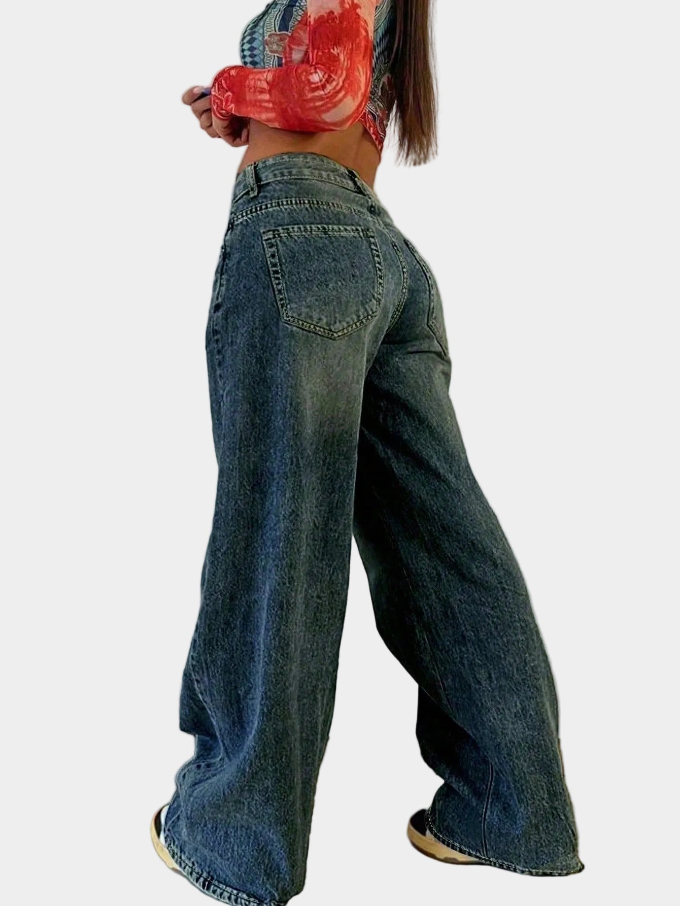Trisha | Women's Straight-Leg High-Waist Denim Boyfriend Jeans