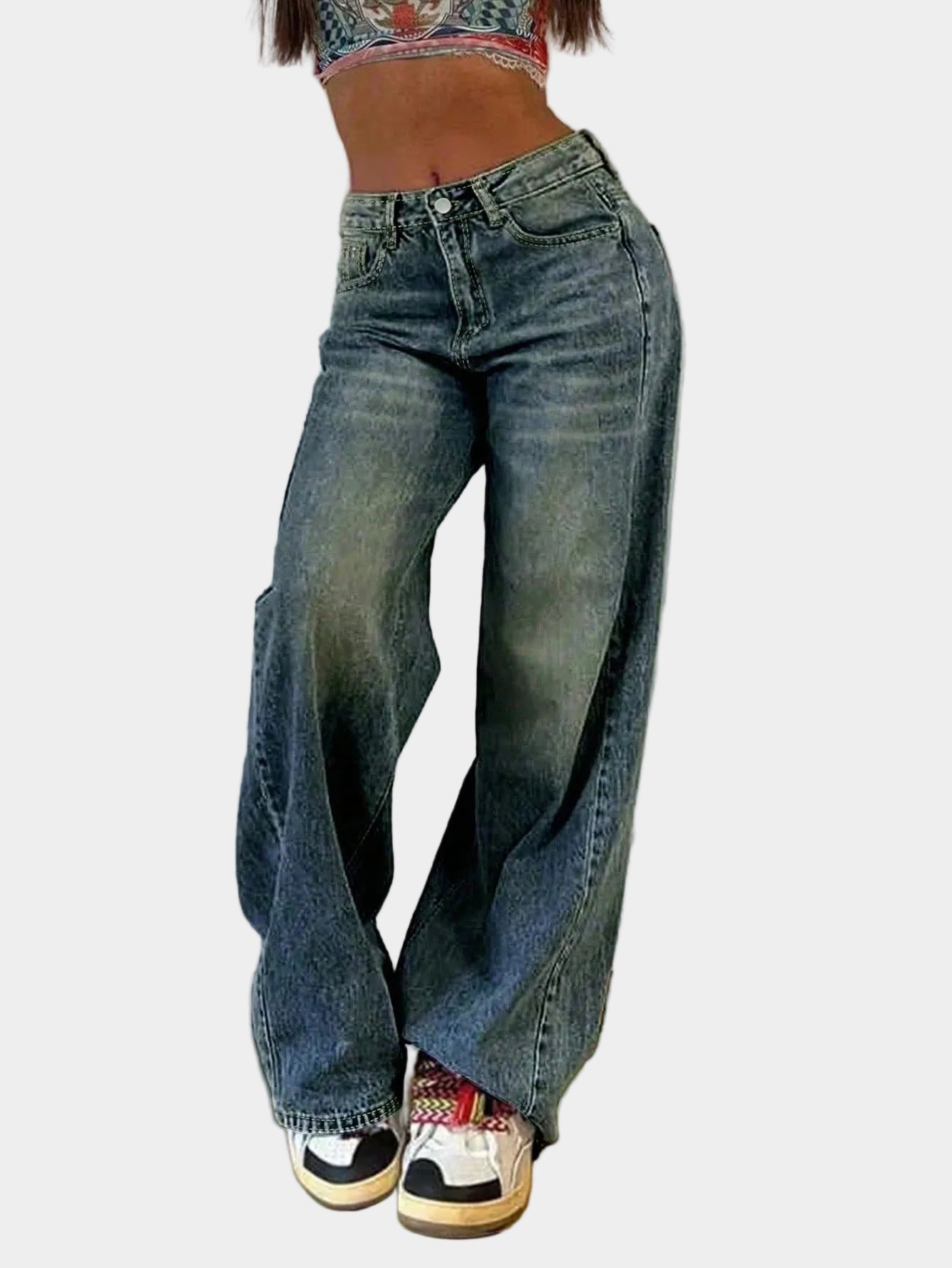Trisha | Women's Straight-Leg High-Waist Denim Boyfriend Jeans