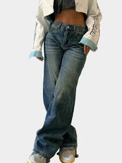 Trisha | Women's Straight-Leg High-Waist Denim Boyfriend Jeans