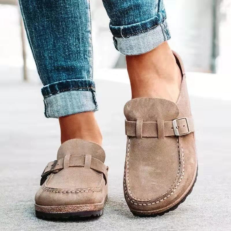 Ashley Gentry | Suede Buckle Loafers For Women