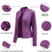 Slim fit bikerjack voor dames – Elegant kunstleer met moderne pasvorm