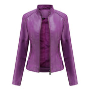 Slim fit bikerjack voor dames – Elegant kunstleer met moderne pasvorm