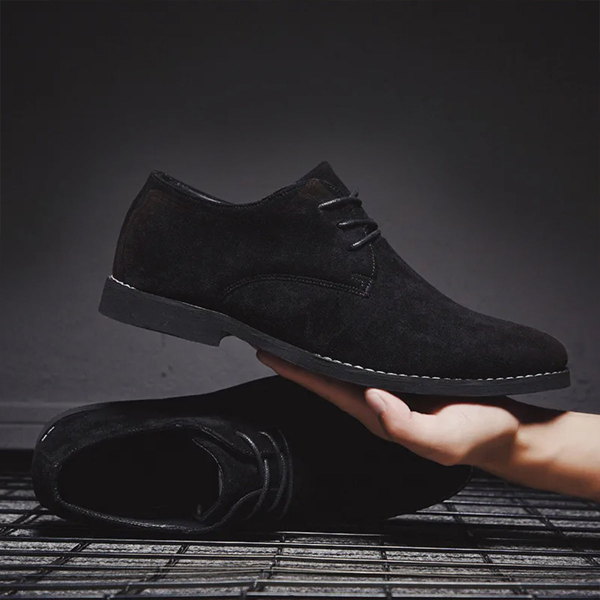 Bastian Renoire | Brown Suede Lace-Up Oxford Shoes for Men