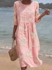 Elena Whitmore | Embroidered Coastal Midi Dress For Women
