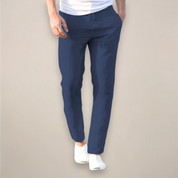 Luca Bellini | White Linen Drawstring Trousers for Men