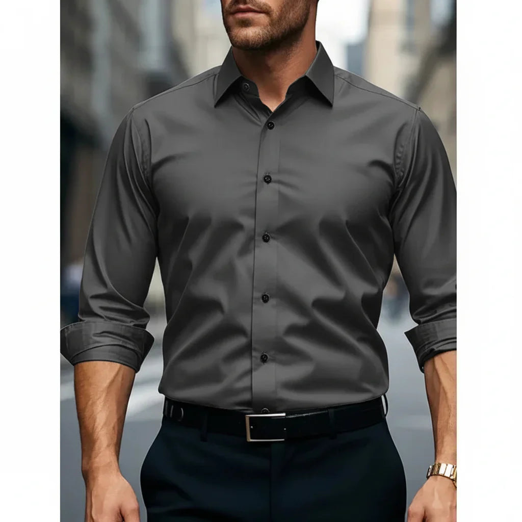 Bastian Fontaine | Slim Fit Blue Business Shirt for Men