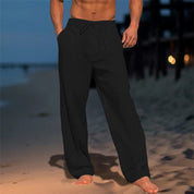 Luca Bellini | Relaxed Linen Beach Trousers For Men