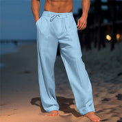 Luca Bellini | Relaxed Linen Beach Trousers For Men