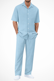 Dorian Ashworth | Black Stripe Relaxed Co-Ord Set for Men
